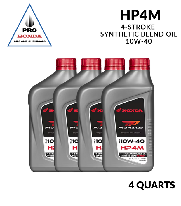 PRO Honda HP4M Aceite para motores de 4 tiempos Mezcla sintética 10W-40 (4 CUARTOS DE GALÓN)