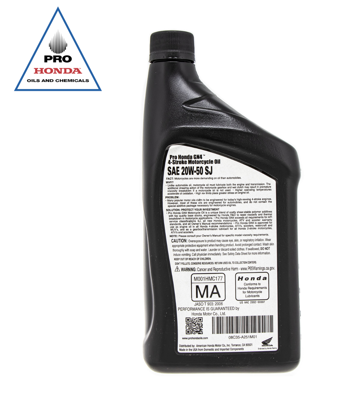 PRO Honda GN4 4-Stroke Motor Oil 20W-50 (1 QUART)