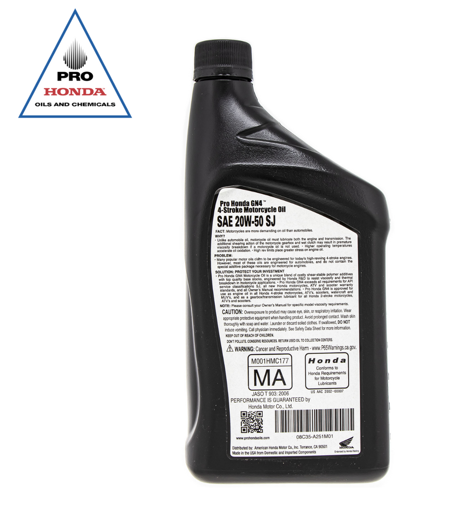 PRO Honda GN4 4-Stroke Motor Oil 20W-50 (1 QUART)