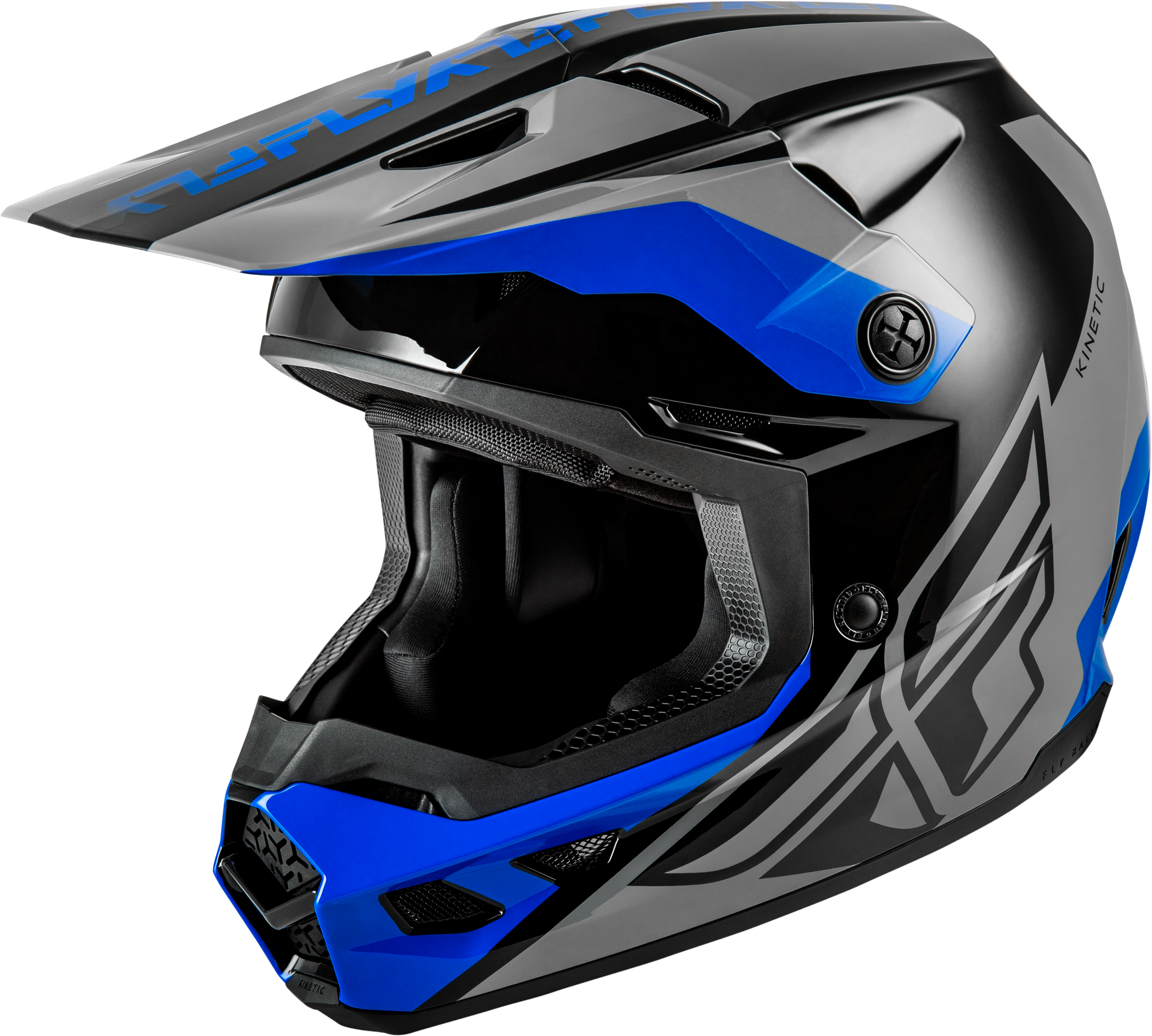 Kinetic Crest Helmet Grey/Black/Blue 2x