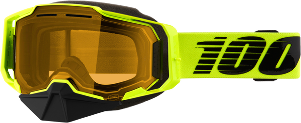 Armega Snowmobile Goggle Neon Ylw W/ Yellow Lens