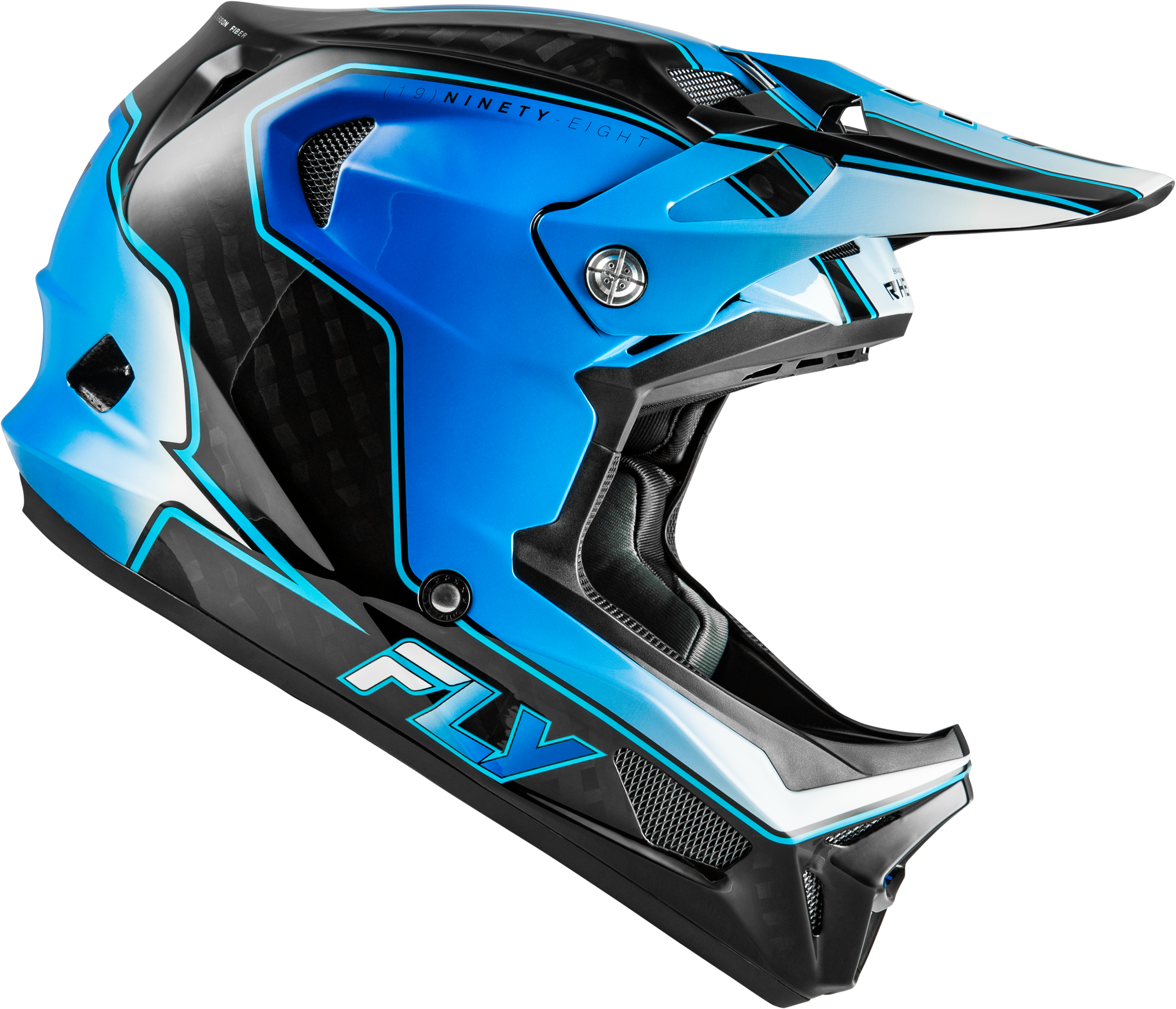 Werx R Flow Carbon Helmet Black Carbon/Blue/White Lg