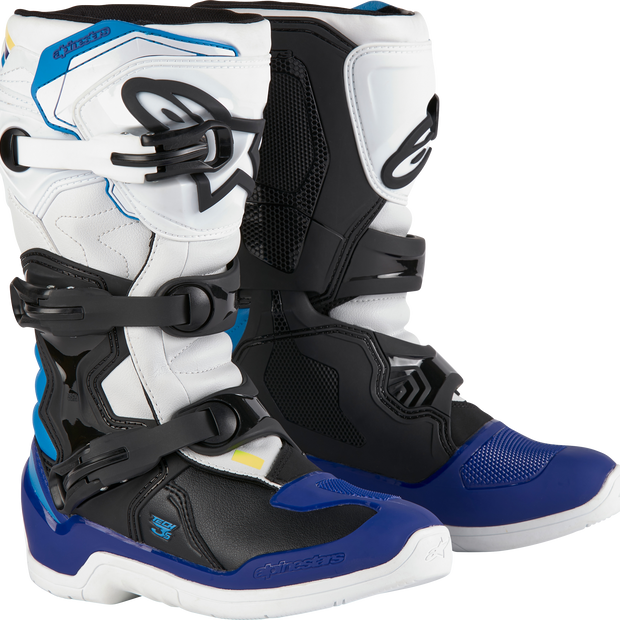 Tech 3s Youth Boots Wht/Blk/Enamel Blue Sz 3