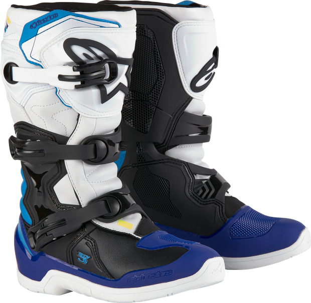 Tech 3s Youth Boots Wht/Blk/Enamel Blue Sz 3