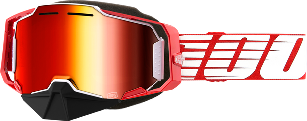 Armega Snowmobile Goggle Red W/ Red Mirror Lens