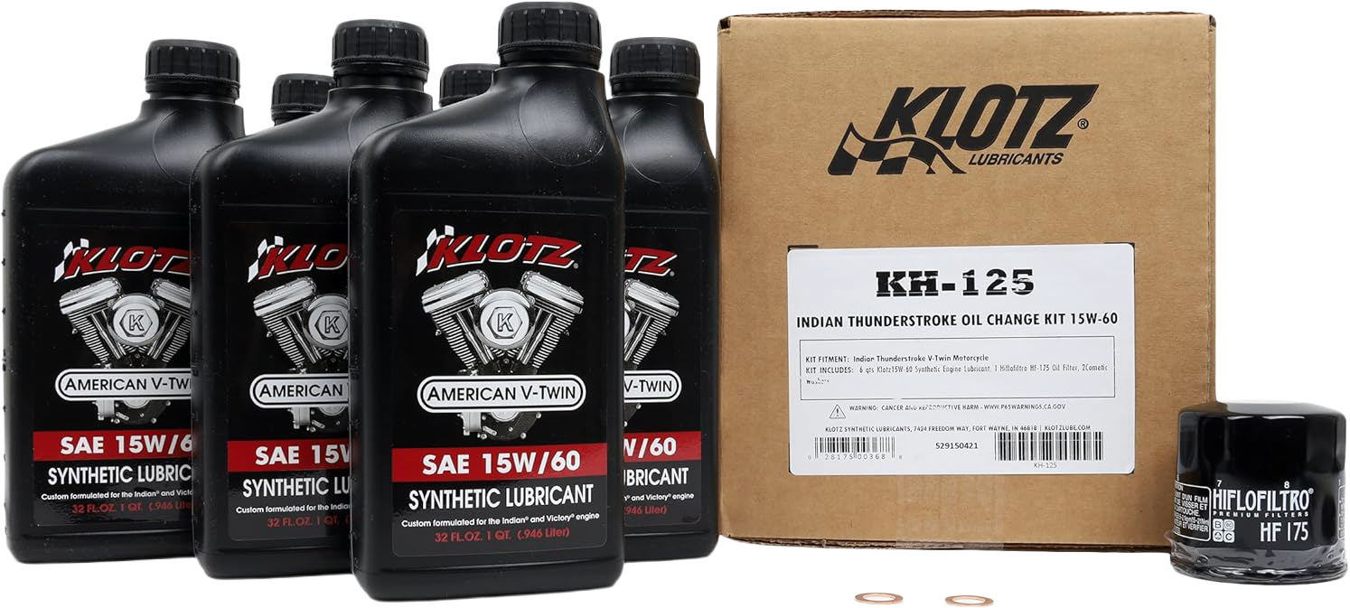 Indian Thunderstroke 6qt Synthetic Oil Change Kit