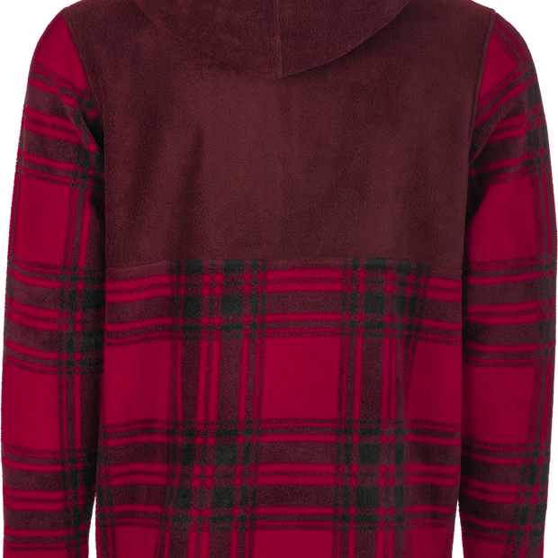 Fly Half Zip Pullover Hoodie Red Plaid Xl