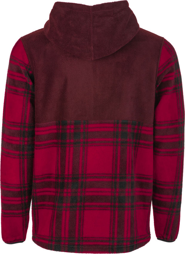 Fly Half Zip Pullover Hoodie Red Plaid Xl
