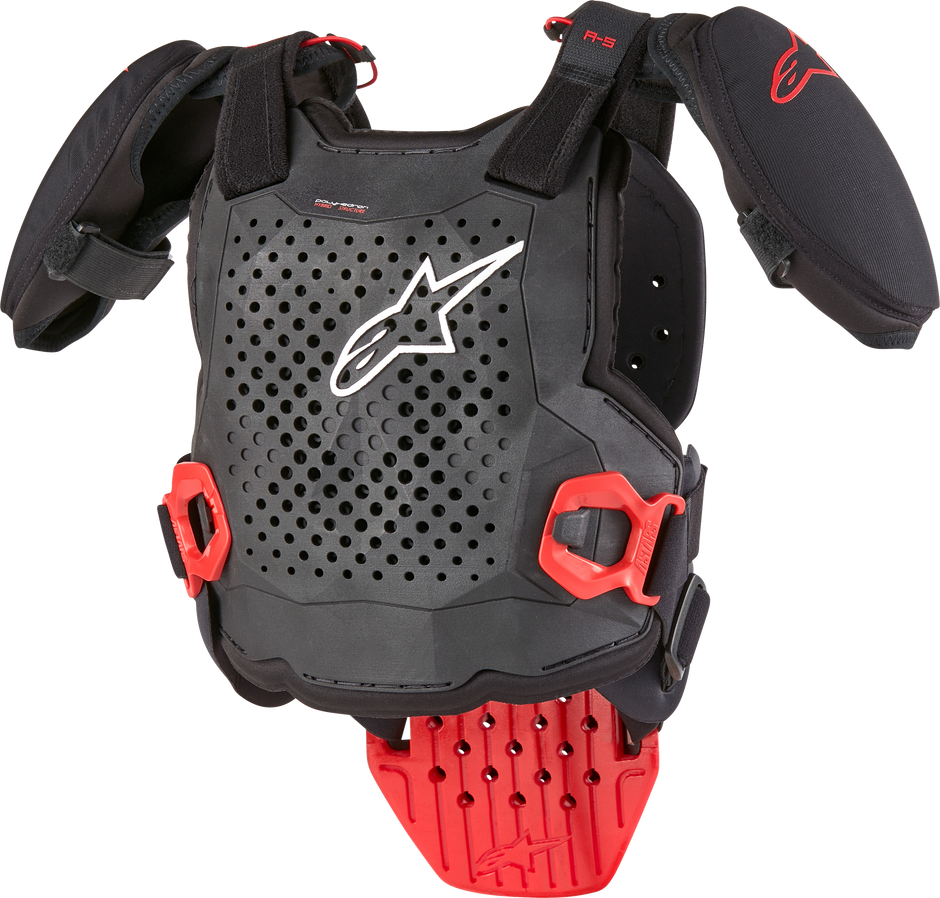 A 5 S Youth Chest Protector Black/White/Red Lg/Xl