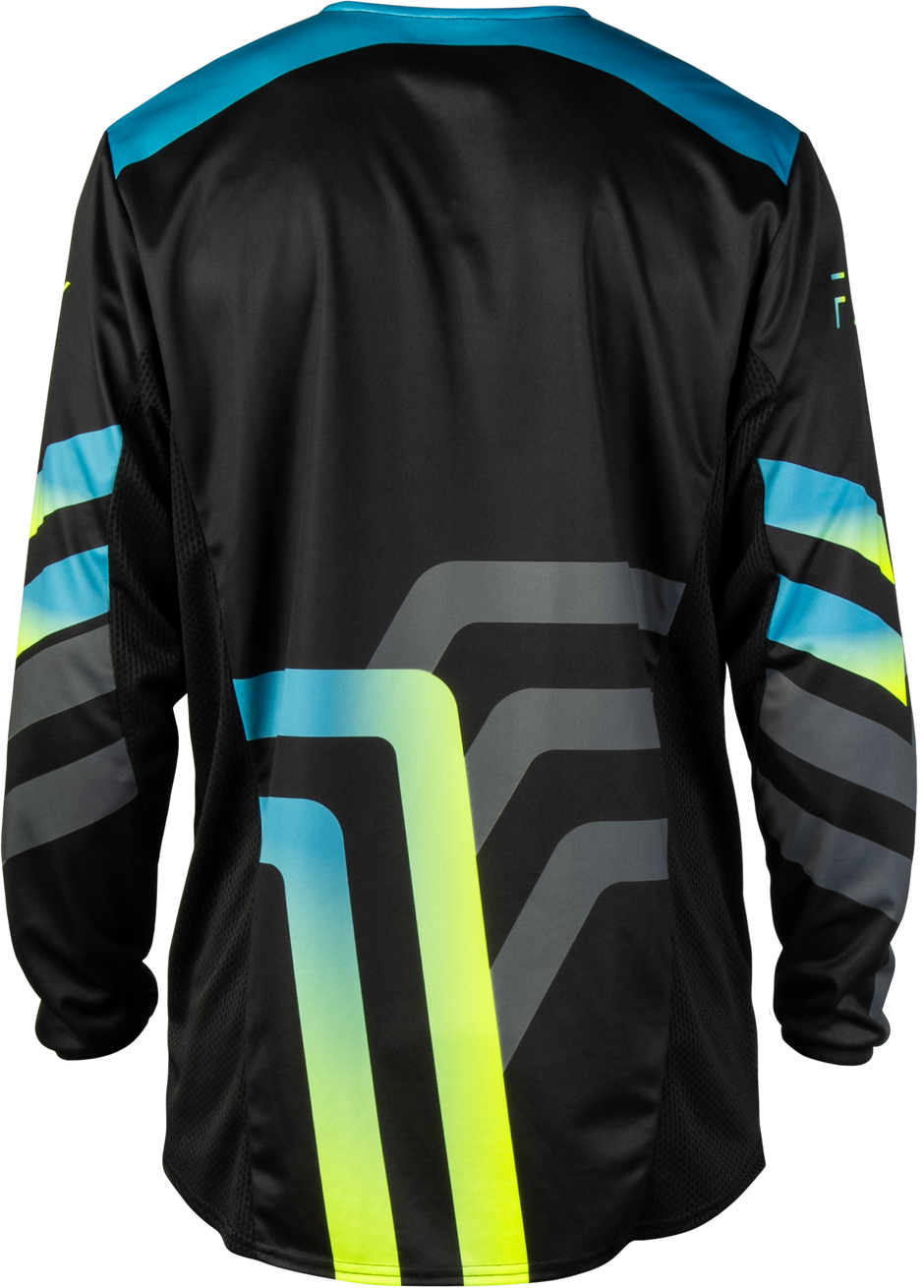 Kinetic Volt Jersey Black/Grey/Teal/Yellow Sm