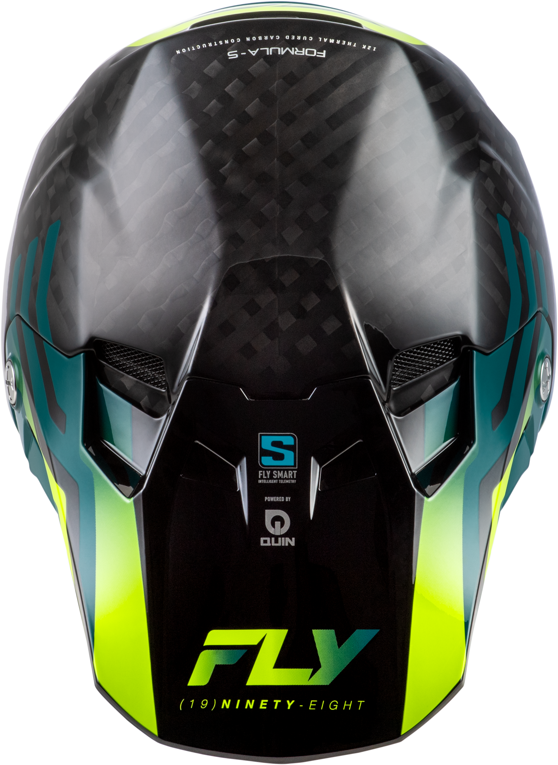 Formula S Carbon Byte Helmet Black Carbon/Teal/Lime 2x