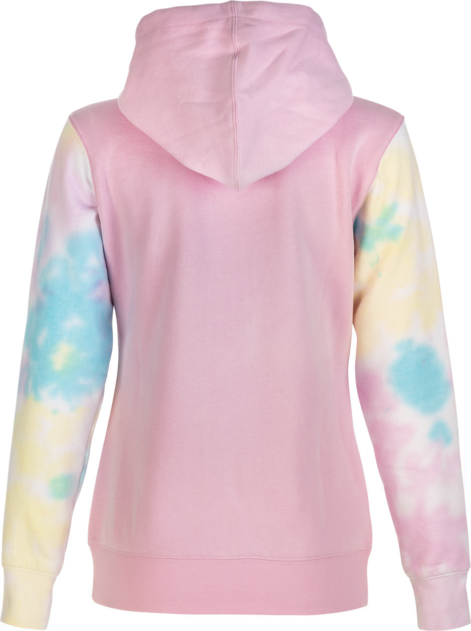 Women's Fly Tie Dye Zip Up Hoodie Pink/Yellow/Blue Xl