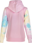 Women's Fly Tie Dye Zip Up Hoodie Pink/Yellow/Blue Xl