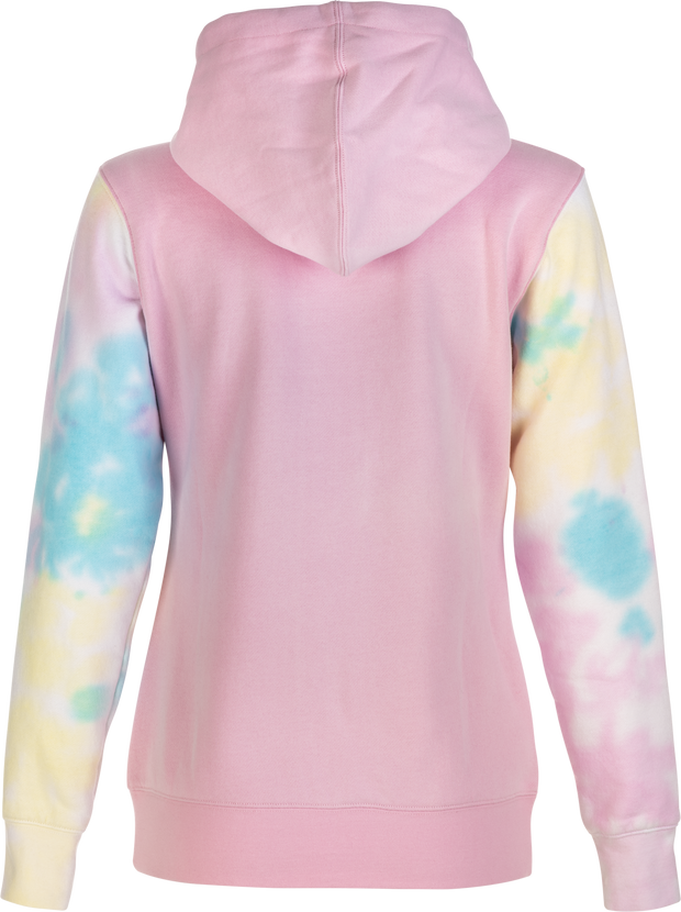 Women's Fly Tie Dye Zip Up Hoodie Pink/Yellow/Blue Xl