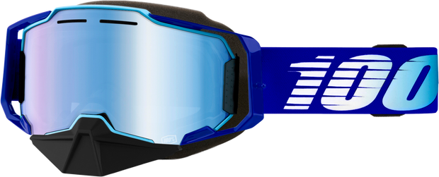 Armega Snowmobile Goggle Blue W/ Blue Mirror Lens