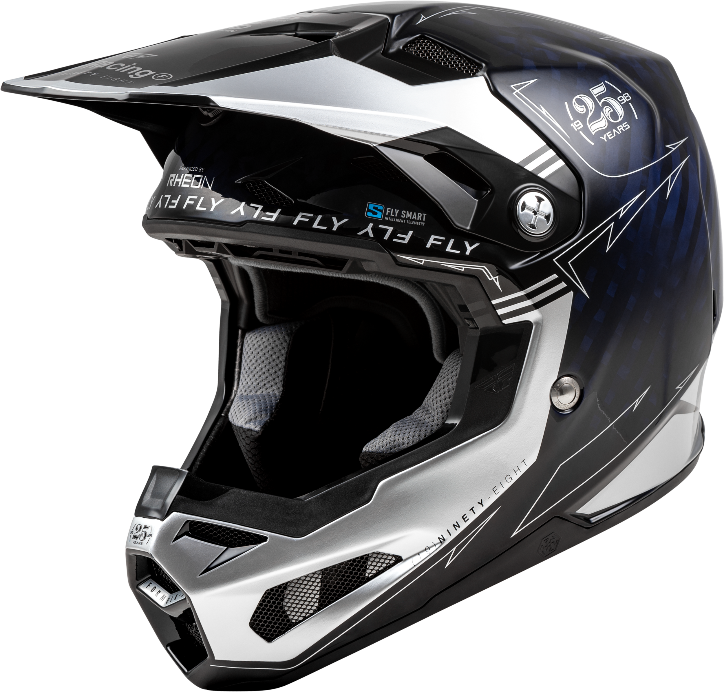 Youth Formula S Carbon Legacy Helmet Blue Carbon/Silver Yl