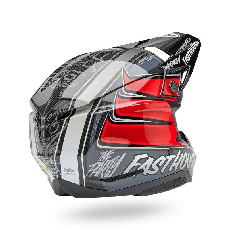 Bell Moto-10 Spherical Helmet - Fasthouse DID 25 Gloss Gray/Red