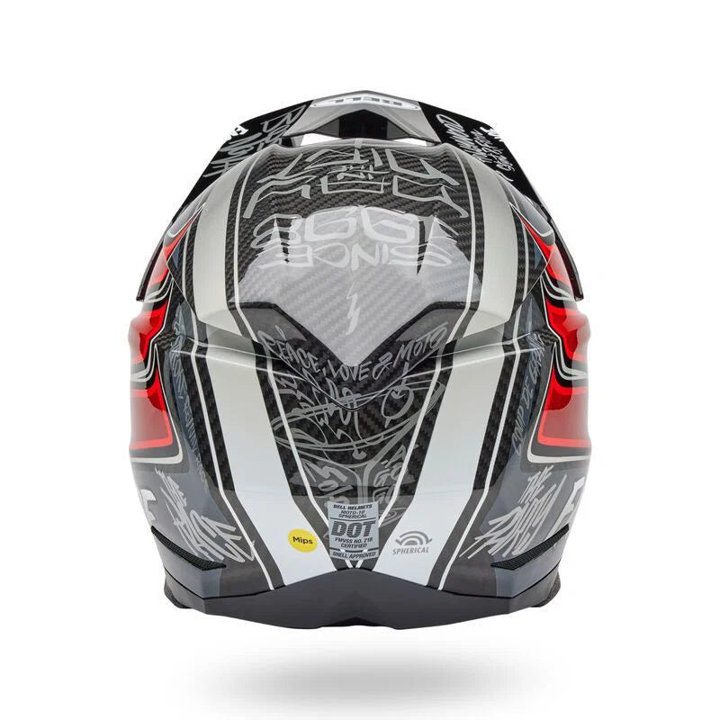 Bell Moto-10 Spherical Helmet - Fasthouse DID 25 Gloss Gray/Red