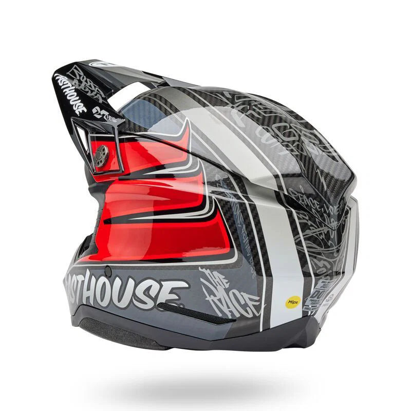 Bell Moto-10 Spherical Helmet - Fasthouse DID 25 Gloss Gray/Red