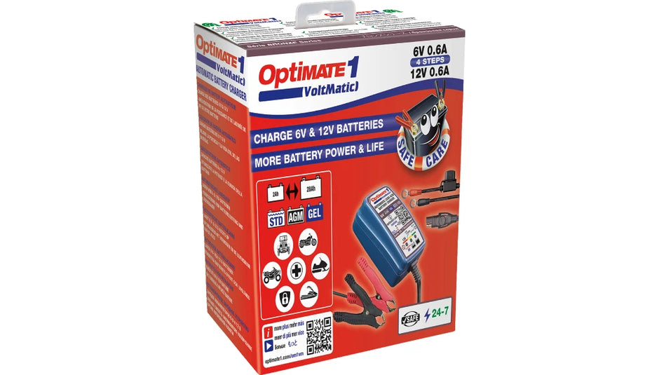Optimate 1 VoltMATIC 4 pasos 6V / 12V (0.6A)