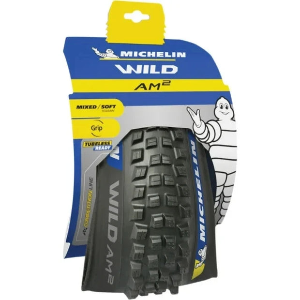 Neumático Michelin Wild AM2 - 27.5 x 2.6, Tubeless, Plegable, Negro, Competición